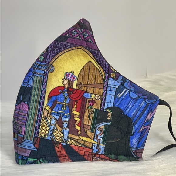 Stained Glass Beauty and the Beast adult face mask - Picture 4 of 6